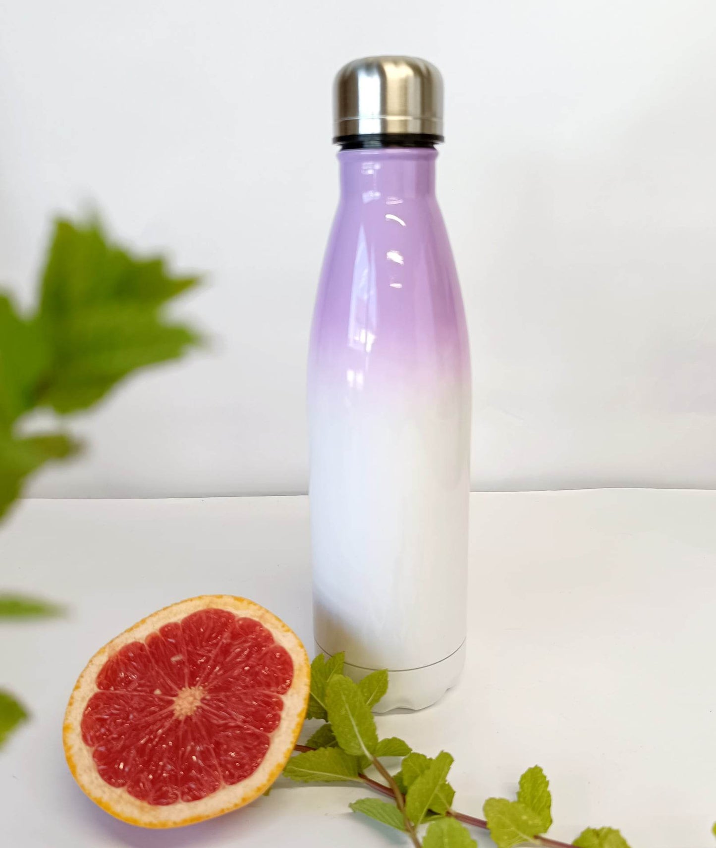Bouteille isotherme 500 ml / Bi couleur: blanc/ mauve