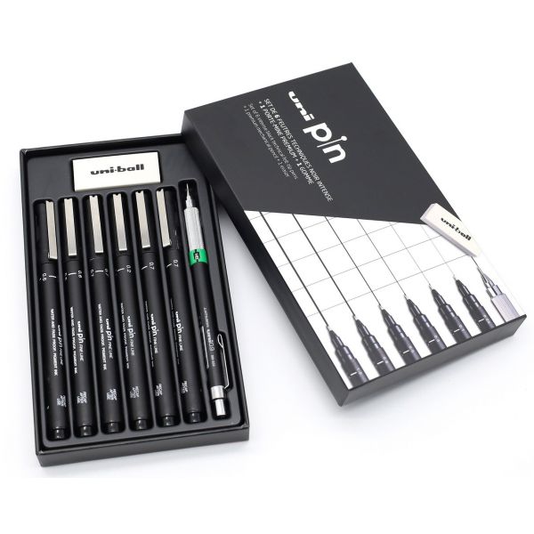 Set de 6 feutres Uni Pin