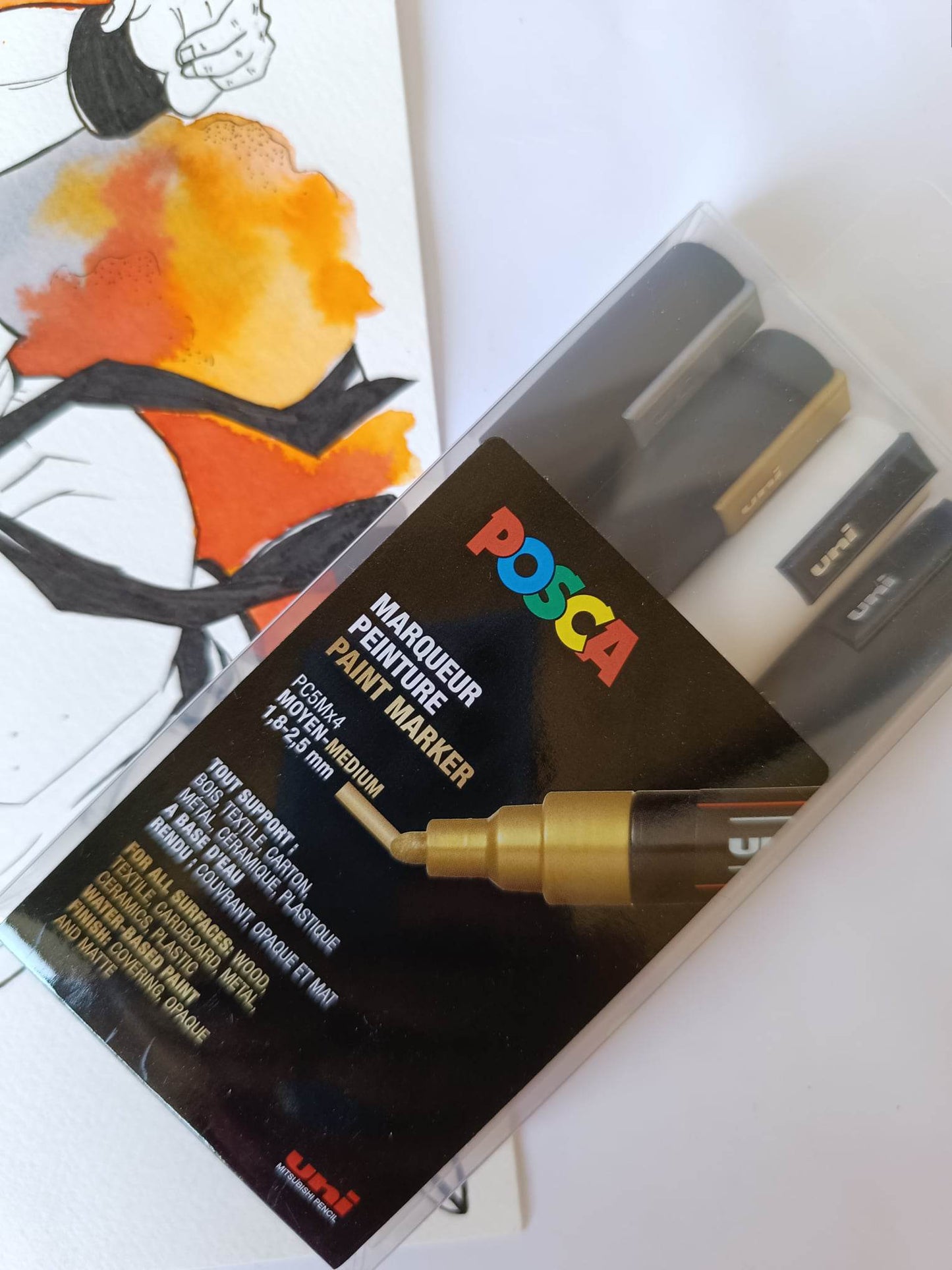 Pochette de marqueurs à base d’eau et d’encre POSCA