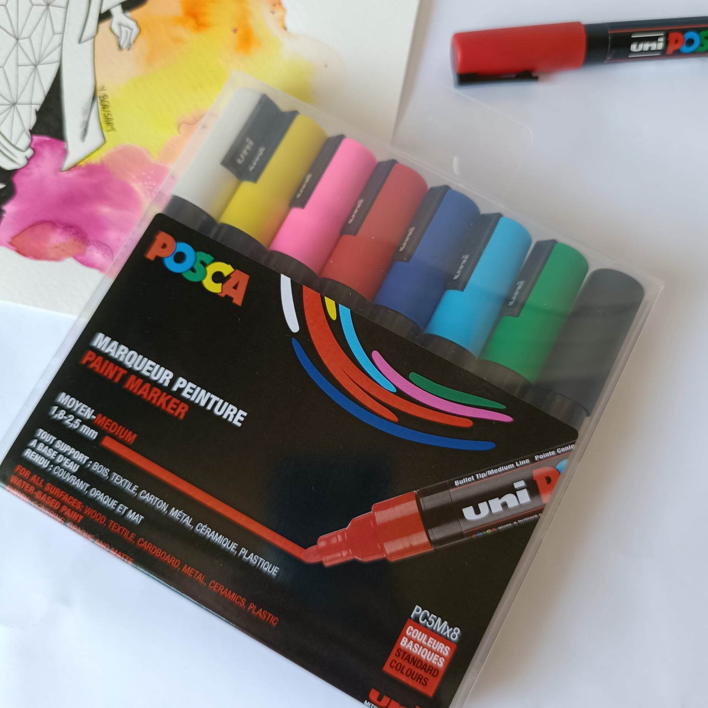 Pochette de marqueurs à base d’eau et d’encre POSCA