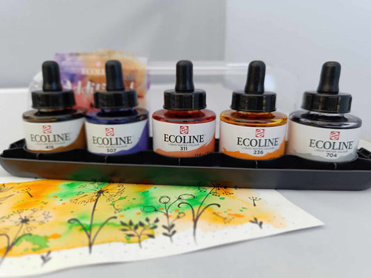 Encre Ecoline liquide set Additionnel de 5 flacons