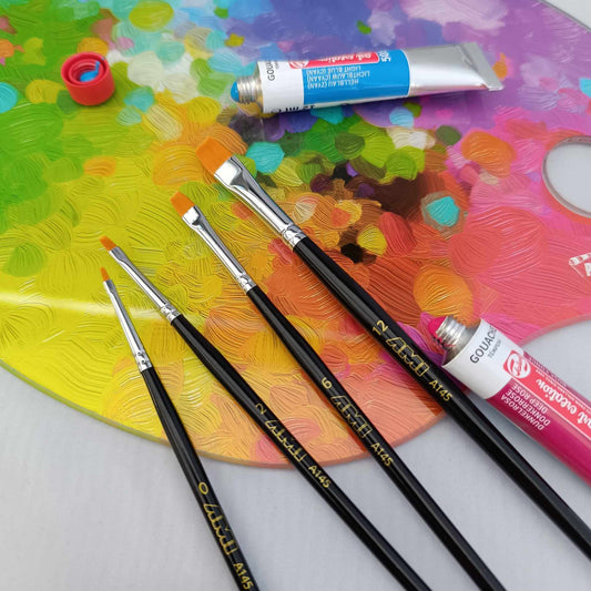 Set de pinceaux acrylique et aquarelle plats
